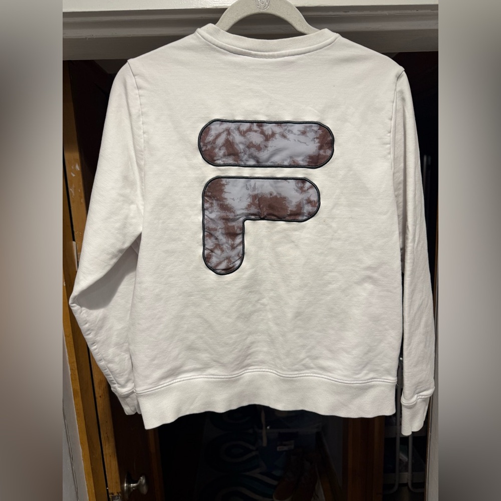 EUC white womens FILA pullover sweatshirt super comfy! - Picture 3 of 7